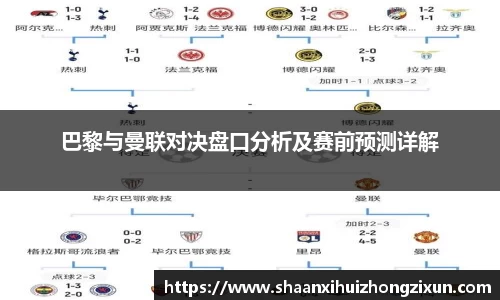 巴黎与曼联对决盘口分析及赛前预测详解
